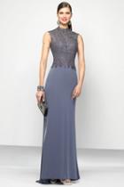 Alyce Paris Black Label - 5797 Long Dress In Charcoal