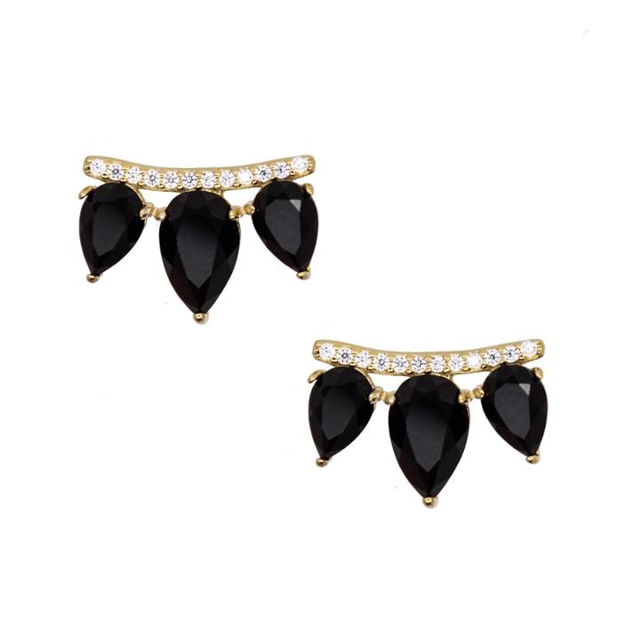 Rachael Ryen - Gemstone Wing Studs In Black Onyx