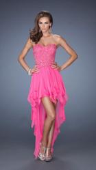 La Femme - 19359 Strapless Beaded High Low Gown
