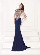 Tarik Ediz - 92717 High Neck Adorned Evening Gown
