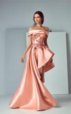 Saiid Kobeisy - 3161 Off Shoulder Satin Applique Gown