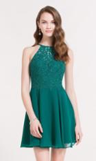 Alyce Paris Homecoming - 3714 Embroidered Halter Neck A-line Dress