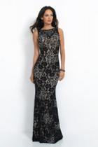 Intrigue - Sleeveless Embellished Lace Overlay Gown 41