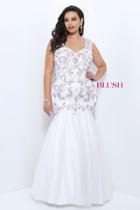 Blush Too - Thick Strap Sweetheart Trumpet Evening Gown 11346w