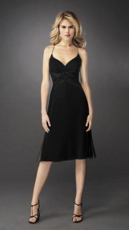 La Femme - Embellished V-neck A-line Dress 12721