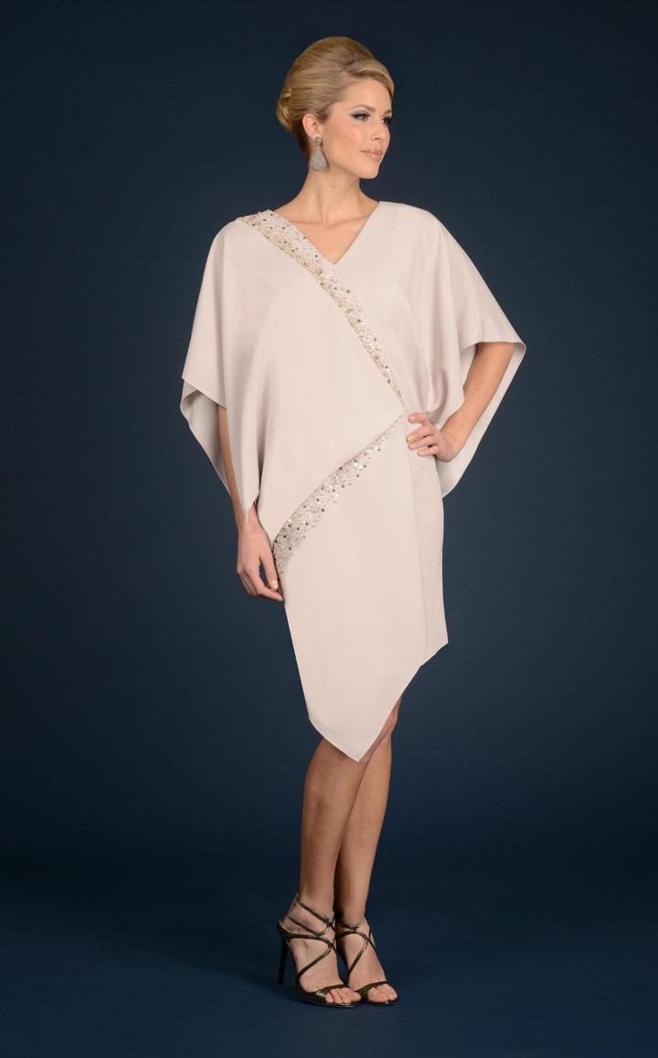 Daymor Couture - Wrapped V-neck Draped Cocktail Dress 711