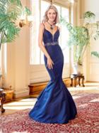 Clarisse - 4922 Jeweled Deep V-neck Mermaid Dress