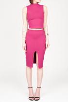 Donna Mizani - Cropped Mock Top In Berry