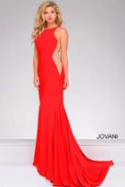 Jovani - Jersey Fitted Dress With Sheer Side Panels 35353