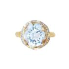 Logan Hollowell - New! Queen Diamond And Oval Aquamarine Ring