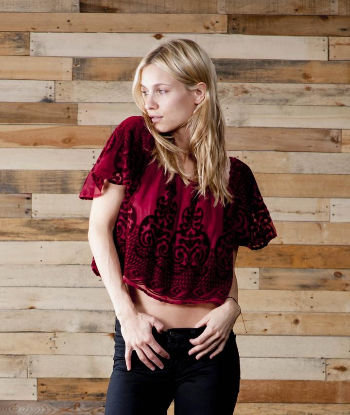 Merritt Charles - Harlow Blouse / Burgundy Velvet
