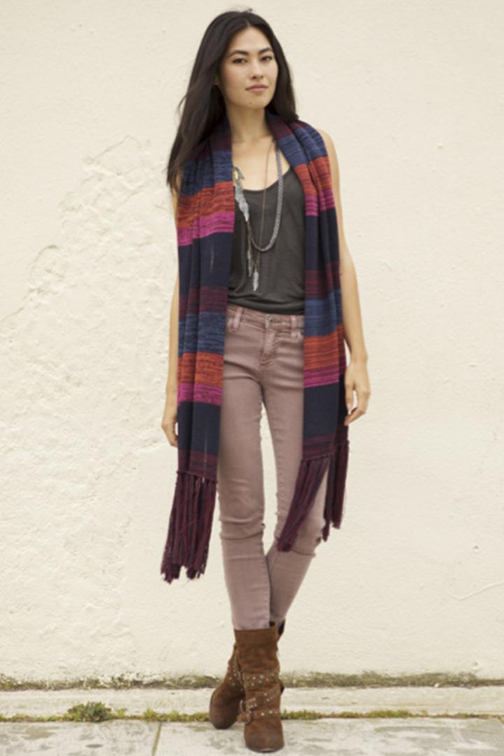 Goddis - Bella Baby Alpaca Scarf W Fringe In Allure