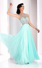 Clarisse - 3068 Radiating Stripe Illusion Gown