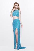 Primavera Couture - Cosmopolitan Two-piece Jewel Illusion Sheath Gown 1885