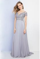 Terani Evening - 1721m4329 Short Sleeve Embellished Chiffon Gown