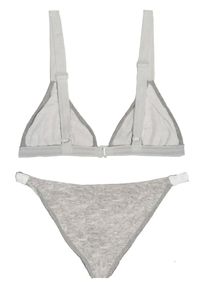 Leah Shlaer Swimwear - .new! The Vida Bikini Top In French Terry Grey