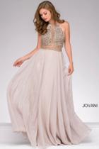 Jovani - Chiffon Beaded Bodice Prom Dress 41597
