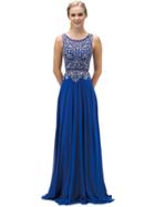 Dancing Queen - Intricately Bejeweled Illusion A-line Cocktail Dress 9150