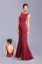 Aspeed - L2000 Sleek Bateau Neck Sheath Prom Dress