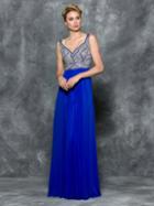 Colors Dress - 1706 Embellished V-neck A-line Dress