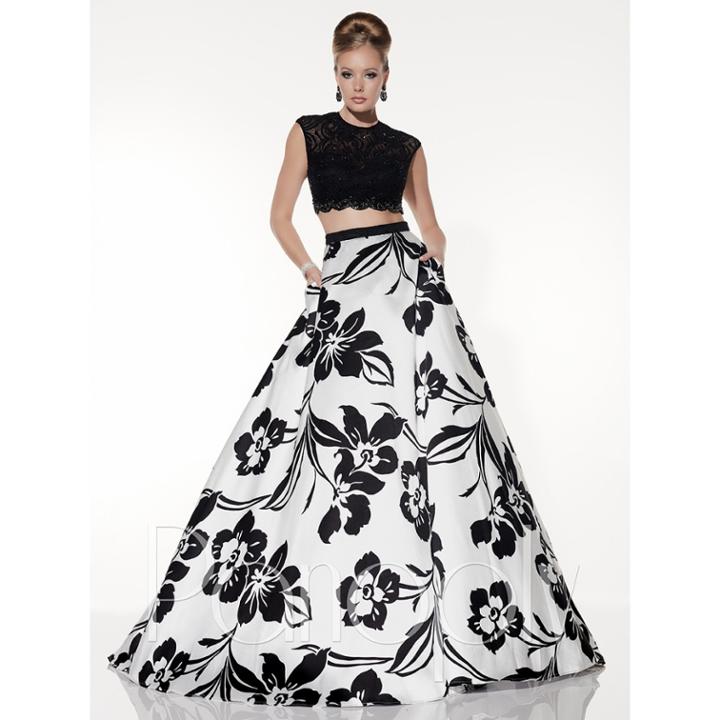 Panoply - Two Piece Contrast Lace A-line Evening Gown 14800