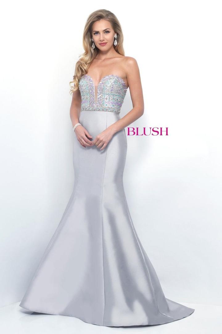 Blush - Bead Embellished Sweetheart Mikado Mermaid Dress 11252