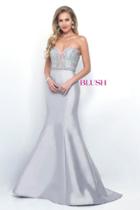 Blush - Bead Embellished Sweetheart Mikado Mermaid Dress 11252