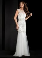 Jasz Couture - 5782 Dress In White And Silver