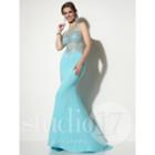 Studio 17 - Rich Metallic Lace Illusion Trumpet Gown 12602