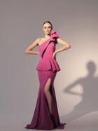 Nicole Bakti - 598 One Shoulder Peplum Mermaid Gown
