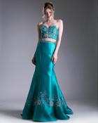 Cinderella Divine - Two Piece Strapless Embellished Mermaid Dress