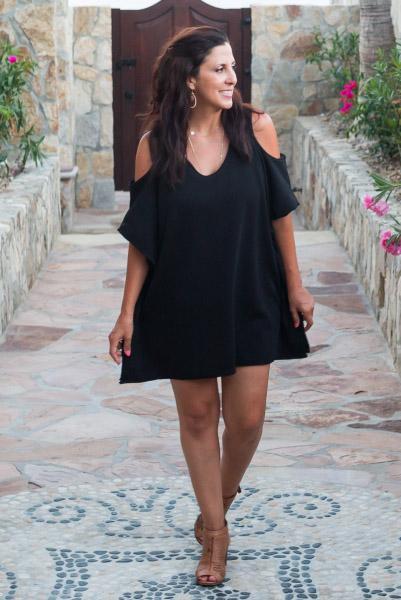 Nicolita Swimwear - New! Mambo Shoulder Cut Out Cover Up Dress In Black