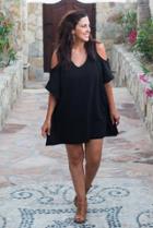 Nicolita Swimwear - New! Mambo Shoulder Cut Out Cover Up Dress In Black
