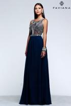 Faviana - Dazzling Chiffon Gown With Embellished Sheer Bodice S7559