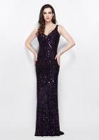 Primavera Couture - 3036 Sparkling V-neck Embellished Evening Gown
