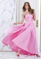 Tarik Ediz - Beaded Jewel Neck A-line Dress 50012