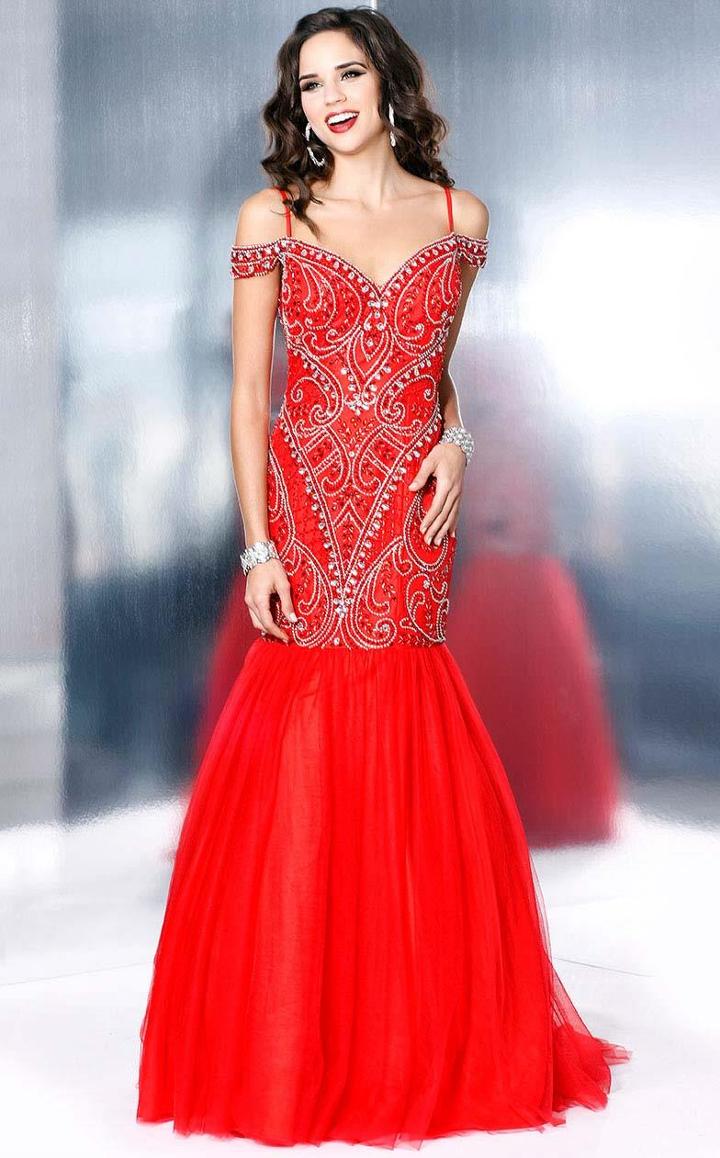 Shail K - Beaded Sweetheart Tulle Mermaid Gown 4097