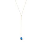 Margaret Elizabeth - Teardrop Lariat Blue Chalcedony