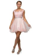 Dancing Queen - Beautifully Crafted Illusion Lace Applique A-line Dress 9489