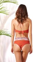 Poema Swim - Lanai High-waisted Bottom: Rust/aztec
