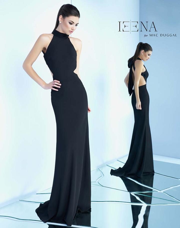 Ieena For Mac Duggal - 25403i Ribbon Accented High Halter Gown