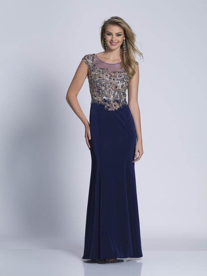Dave & Johnny - 3180w Embellished Illusion Scoop Sheath Dress