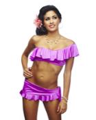 Nicolita Swimwear - Rumba Ruffles Pink One Shoulder Bikini Tube Top