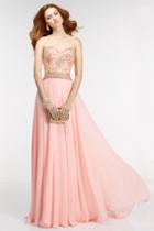 Alyce Paris - 6571 Sequined Sweetheart Chiffon A-line Dress