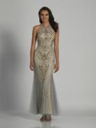 Dave & Johnny - A6577 Bejeweled Haltered Evening Gown