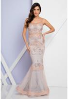 Terani Evening - 1721gl4430 Embellished Scoop Neck Trumpet Dress