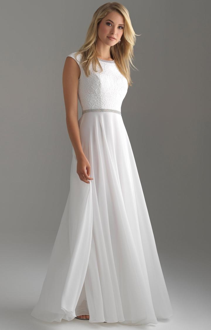 Madison James - 18-802m Cap Sleeve Jewel Trimmed Lace Bodice Gown