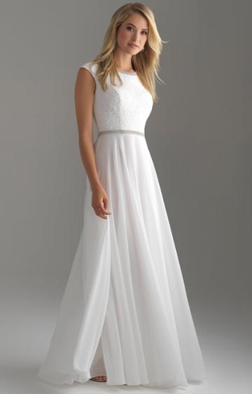 Madison James - 18-802m Cap Sleeve Jewel Trimmed Lace Bodice Gown