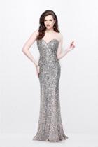 Primavera Couture - Statuesque Sequined Strapless Sweetheart Sheath Gown 1838