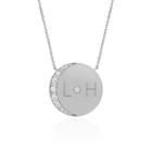 Logan Hollowell - New! Sterling Silver Love You To The Moon And Back Necklace With Diamonds